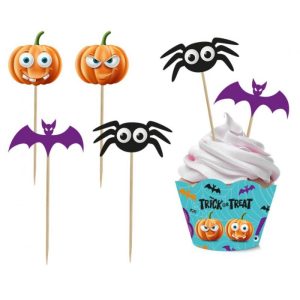 ТОПЕРИ ЗА ТОРТА BOO 6 бр. + ПОСТАВКИ ЗА МЪФИНИ 6 бр.