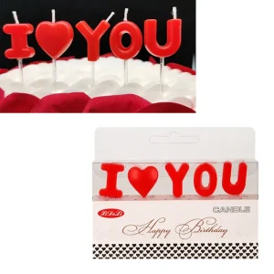 СВЕЩИ НА КЛЕЧКА С I LOVE YOU